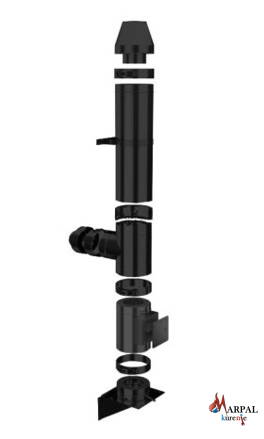 SADA pre trojvrstvový nerezový čierny komín Ø 130mm (1,0mm) izolácia 50mm